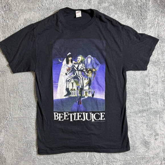 Fruit of the Loom Other - Original Beetlejuice 1988 Black Graphic T-Shirt Halloween Horror Size Medium